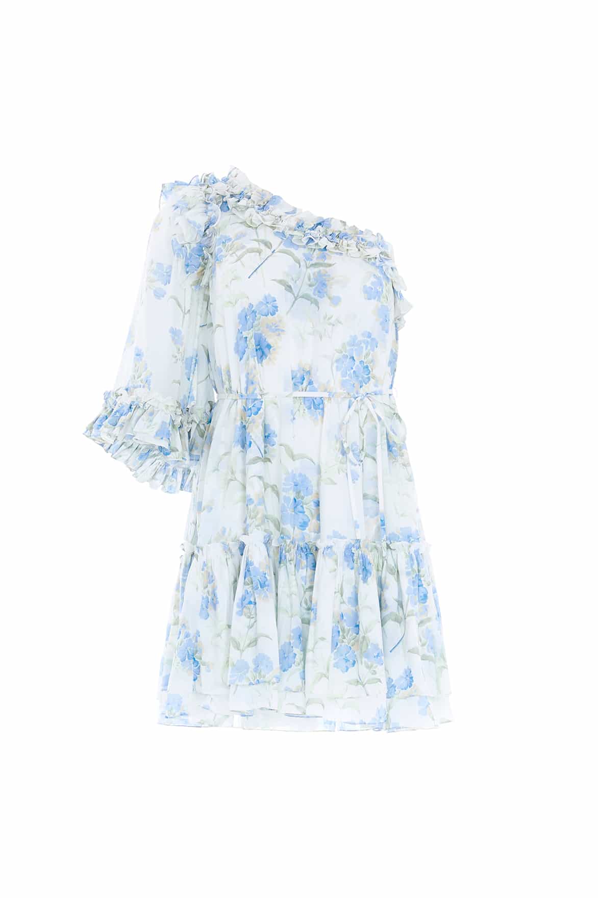 Needle and Thread Summer Posy Chiffon One-Shoulder Micro Mini Dress