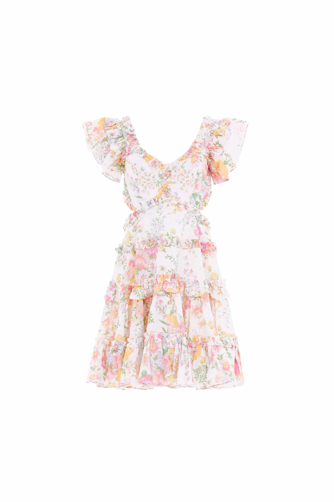 Needle and Thread Sunrise Bloom Backless Cotton Micro Mini Dress