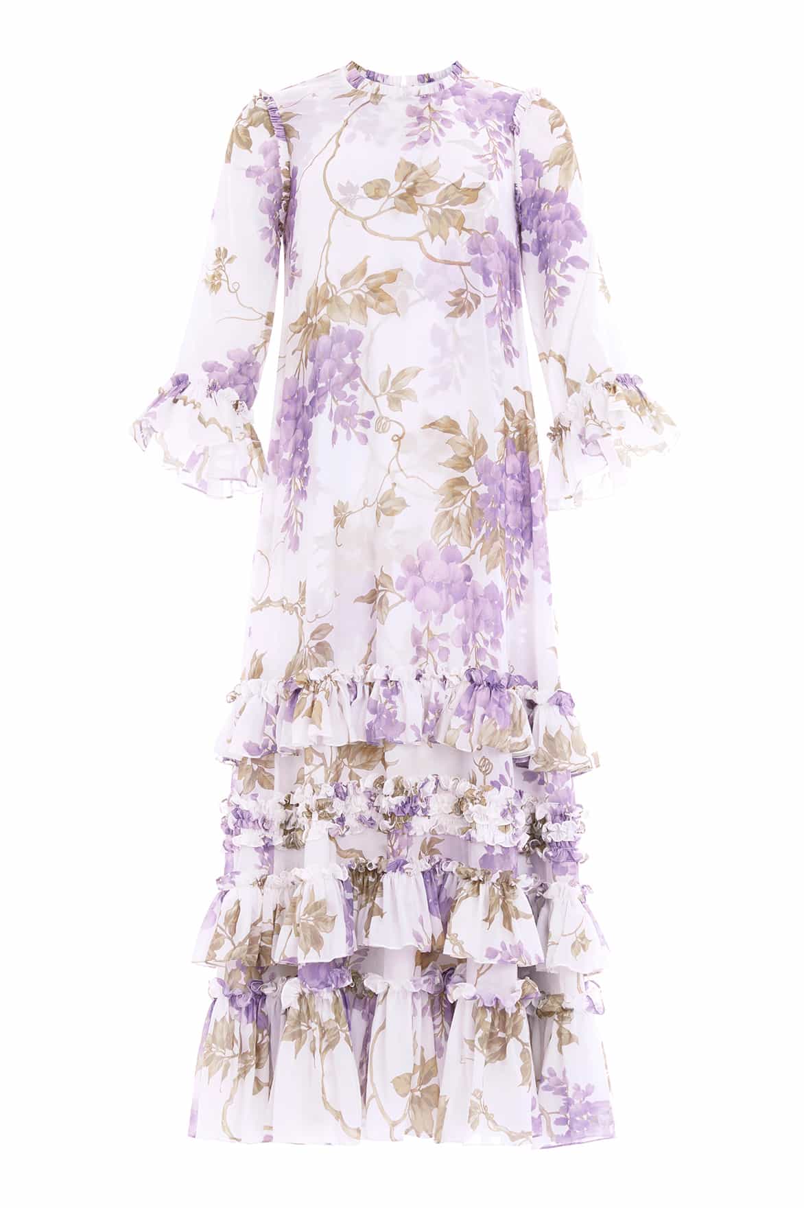 Needle and Thread Wisteria Chiffon Round Neck Ankle Gown