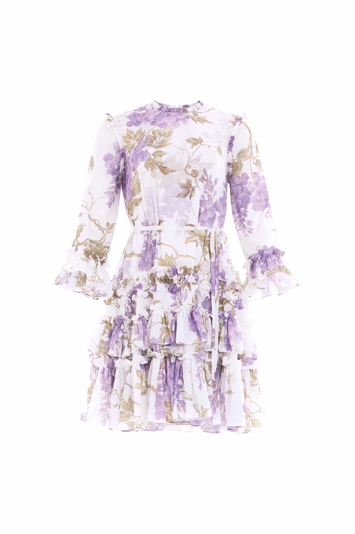 Needle and Thread Wisteria Chiffon Round Neck Mini Dress