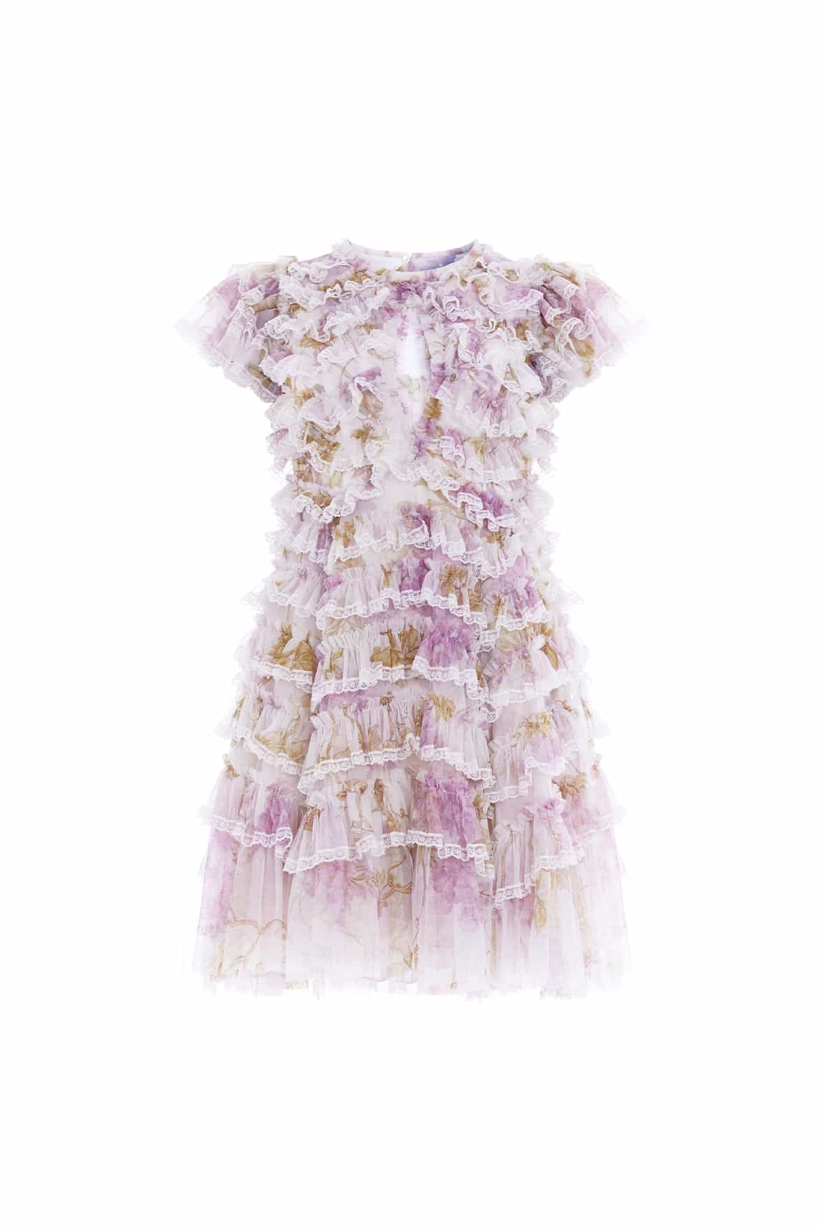 Needle and Thread Wisteria Ruffle Lace Micro Mini Dress