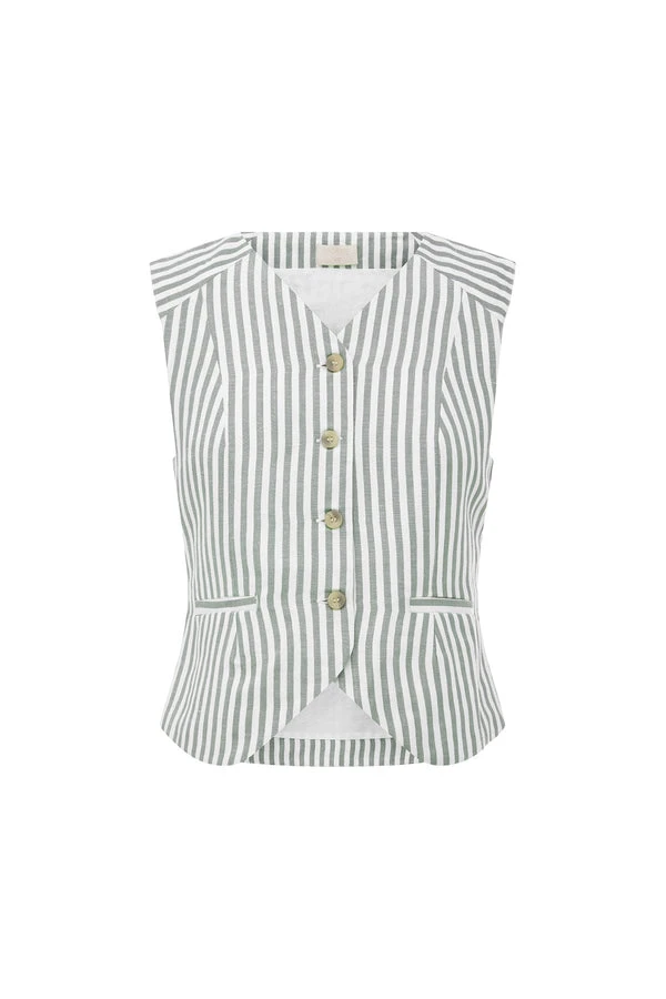 Posse-The-label-Diana-Vest-Seagrass-Stripe Posse The label Clothing