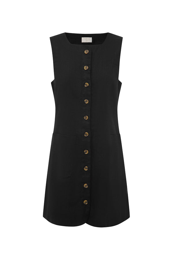 Posse The label Emma Button Down Mini – Black Dress