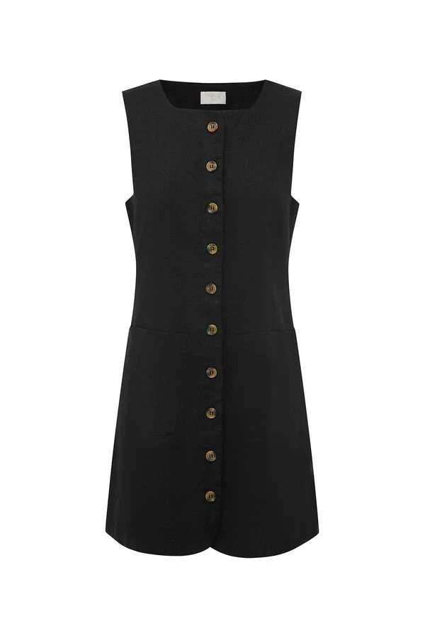 Posse-The-label-Emma-Button-Down-Mini-Black Posse The label Clothing