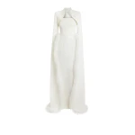 Amari Ivory Feather-Trimmed Bolero And Soshin Dress