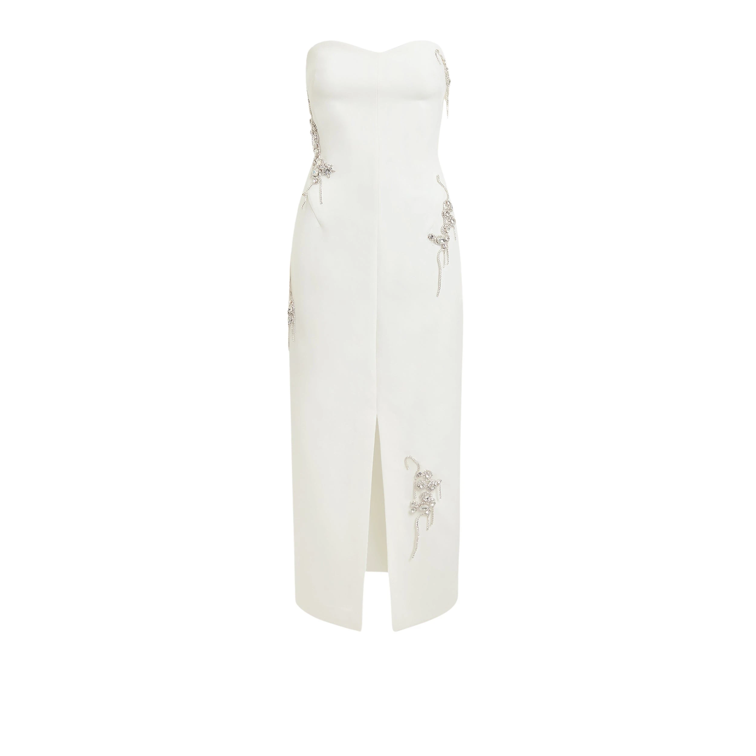 Safiyaa-Peggie-Ivory-Embroidered-Midi-Dress49103_nobg Peggie Ivory Embroidered Midi Dress - Image 1