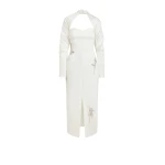 Romane Ivory Embroidered Midi Dress