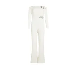 Veasna Ivory & Flower Bud Embroidery Jumpsuit
