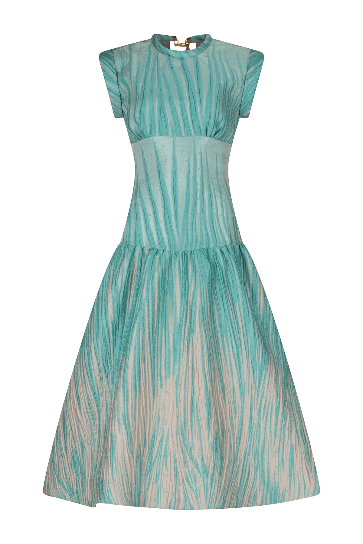 Silvia Tcherassi Conza Dress Aqua Abstract Ripple