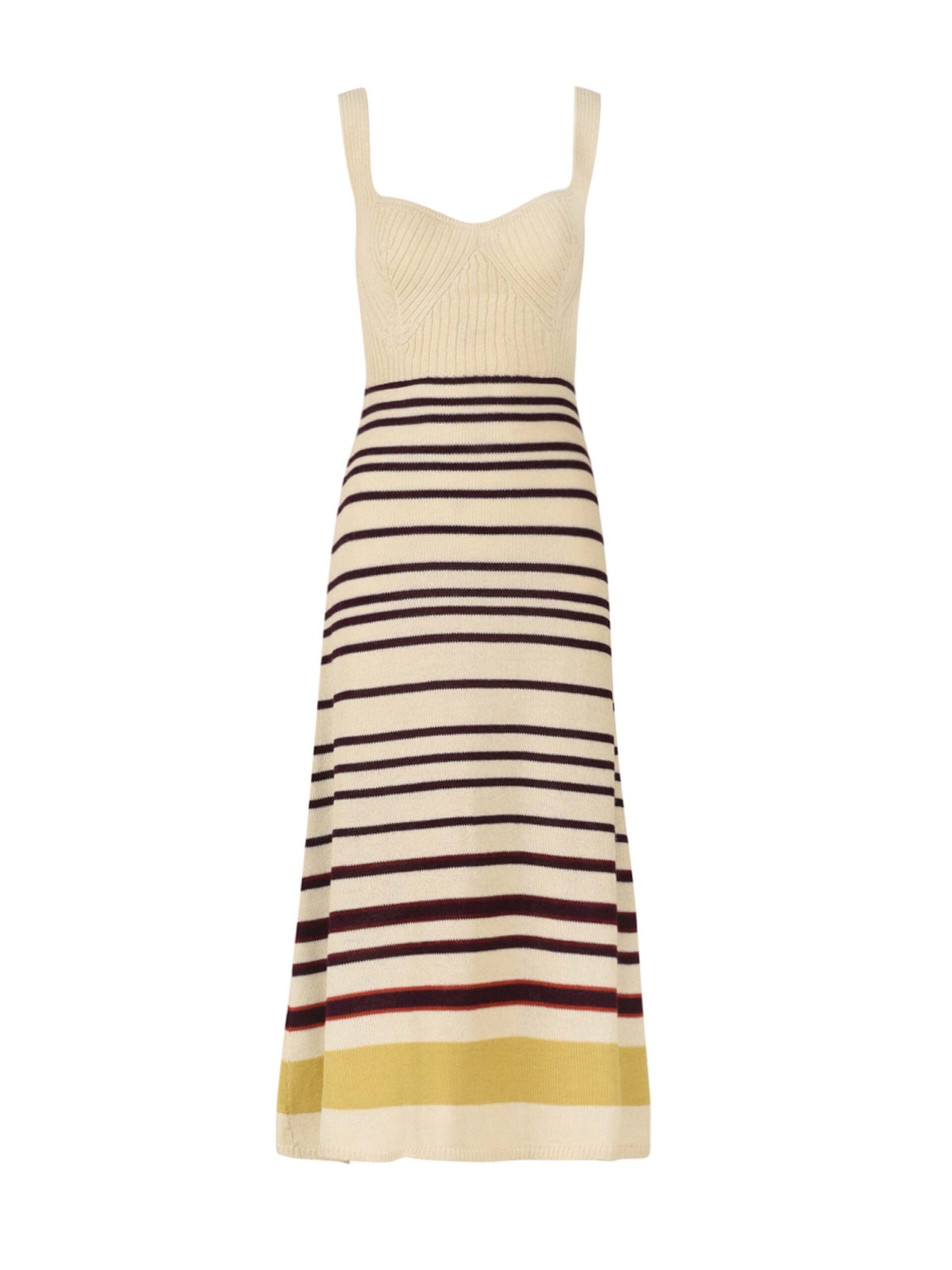 Silvia Tcherassi Muriel Dress Multi Mustard Stripe
