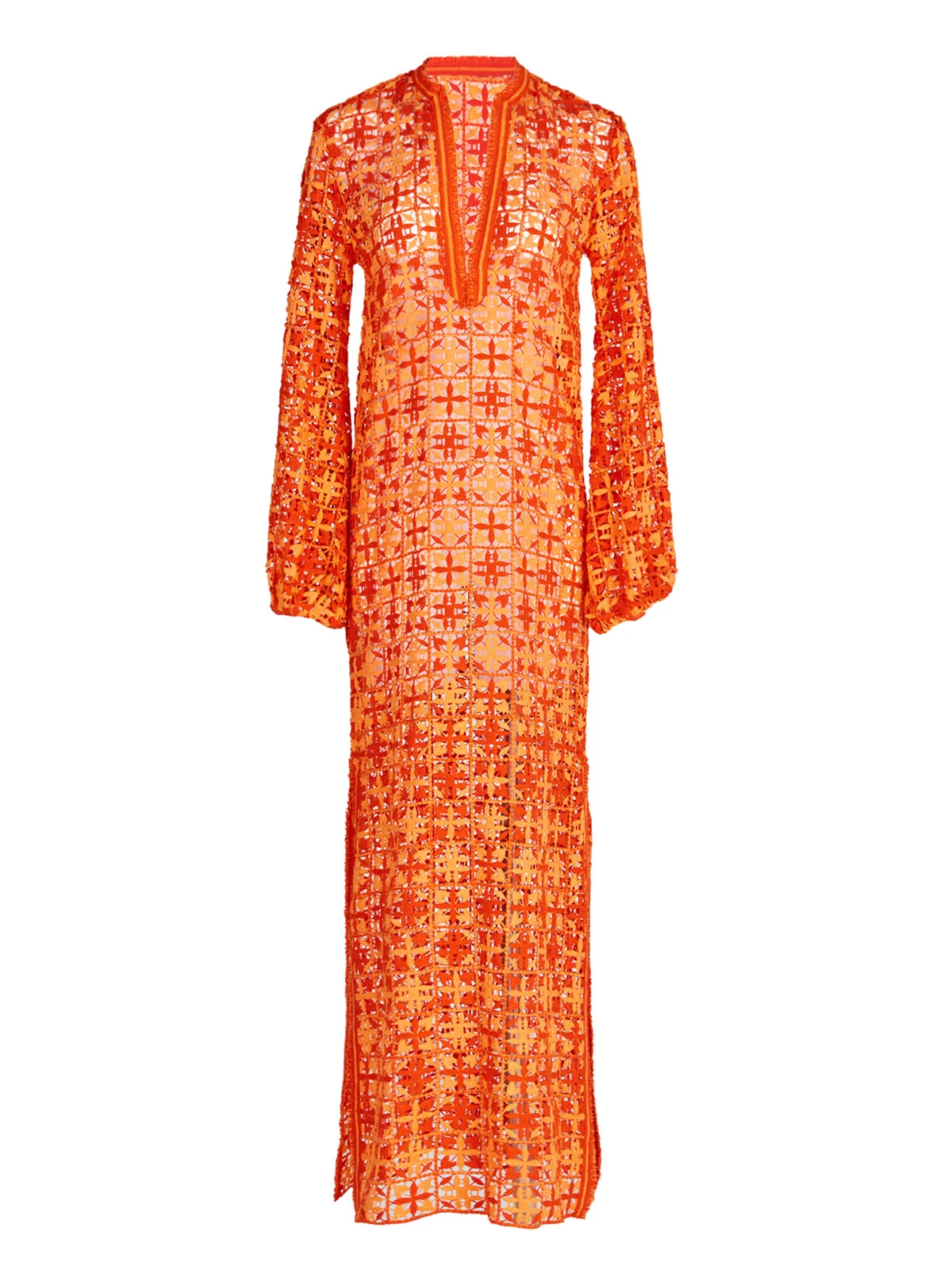 Silvia-Tcherassi-Thais-Tunic-Red-Orange-Crochet Silvia Tcherassi
