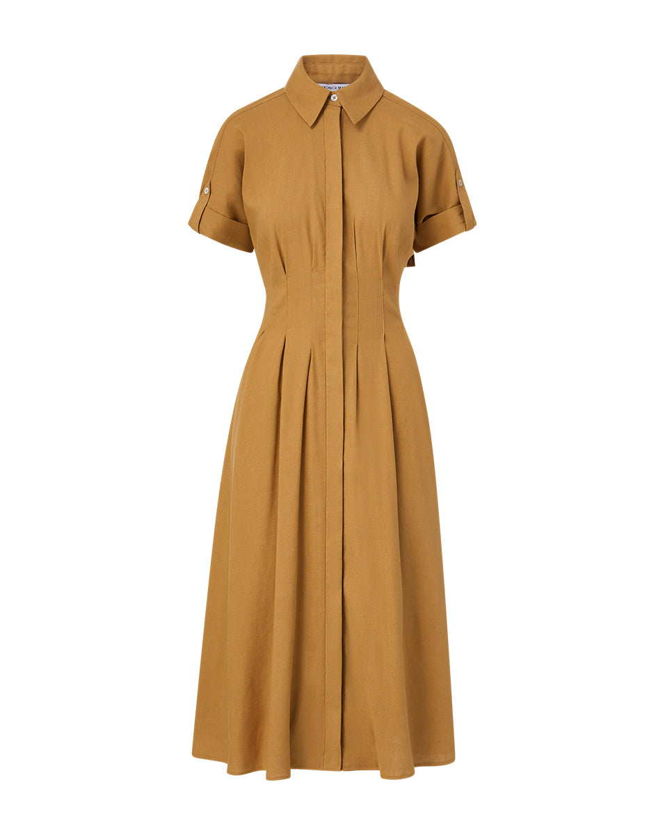 Veronica Beard Adavi Stretch-Linen Shirtdress Dress