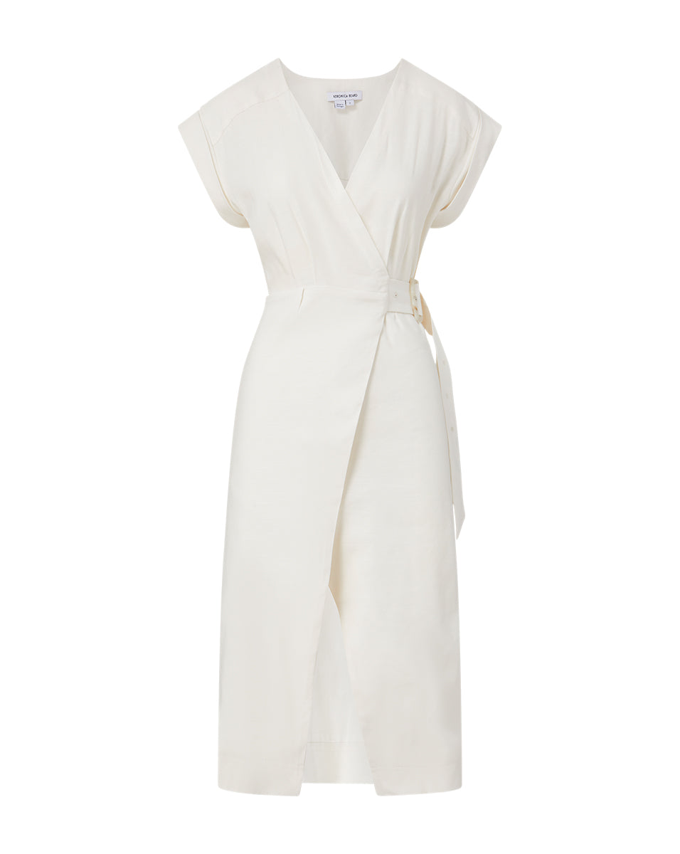 Veronica Beard Octavia Stretch-Linen Wrap Dress