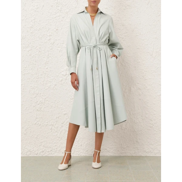 Natura Leather Tuck Dress - Image 7