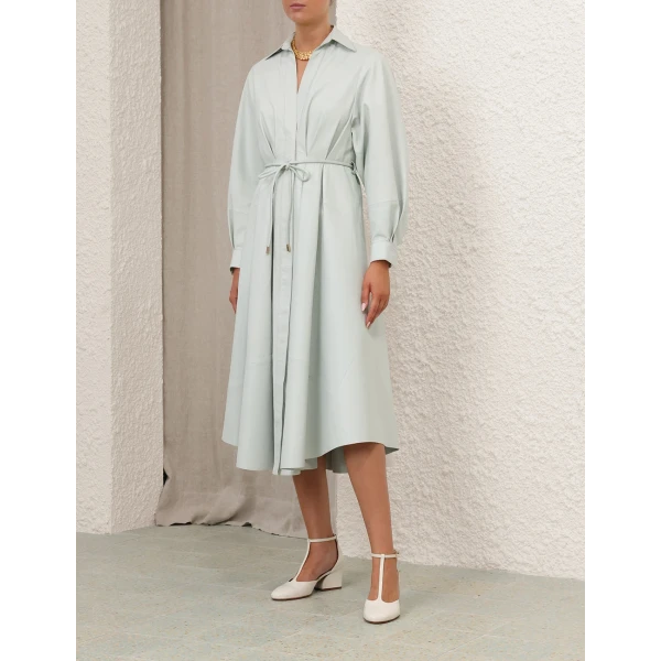Natura Leather Tuck Dress - Image 8
