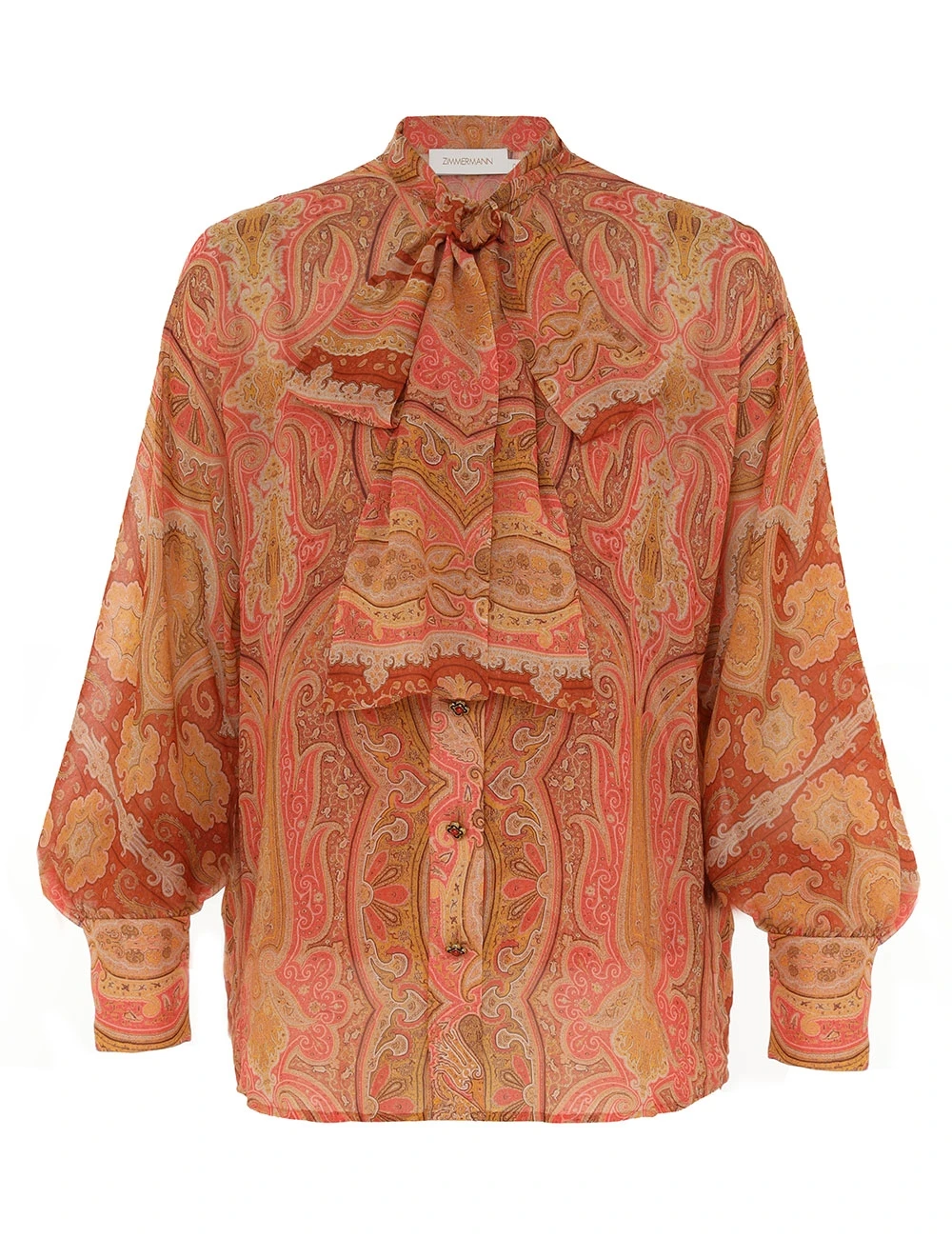 Zimmermann Tranquillity Neck Tie Blouse Zimmermann dress