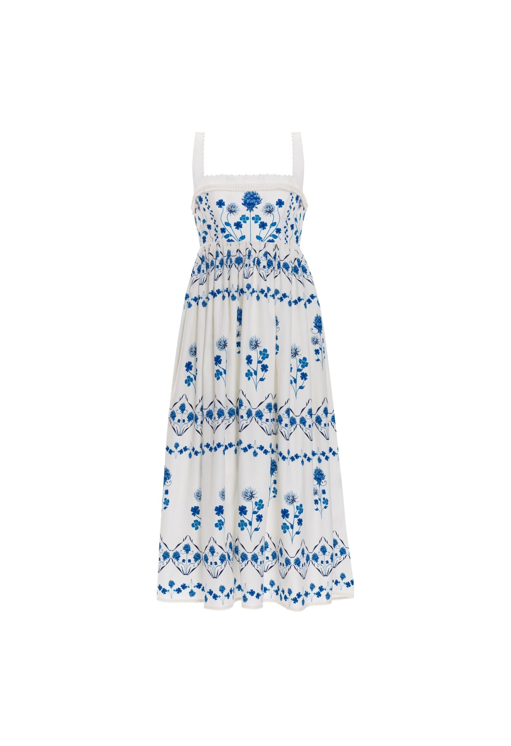 Agua By Agua Bendita Barbara Ventura Cotton Hand-Embroidered Midi Dress