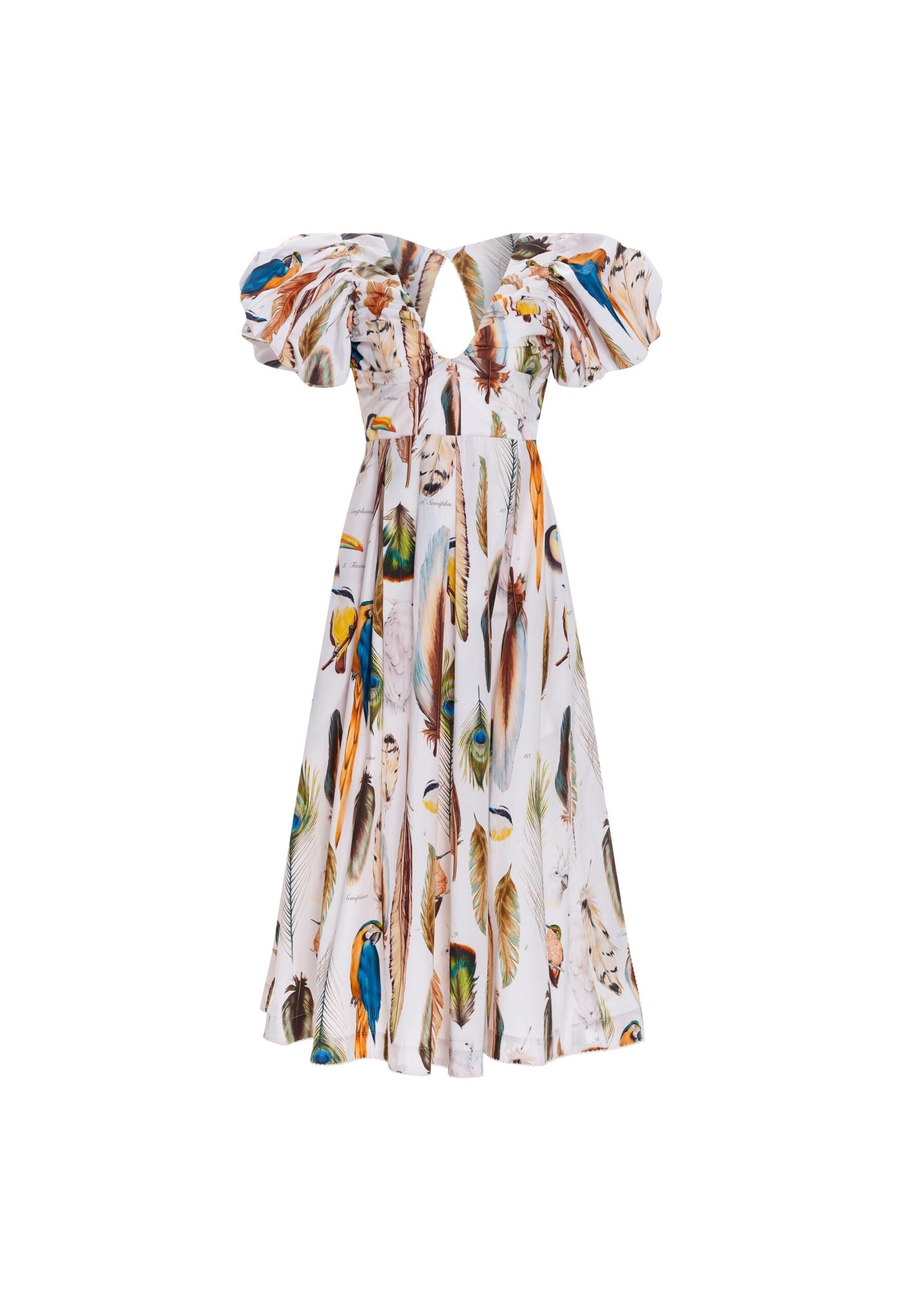 Agua By Agua Bendita Chontaduro Pluma Cotton Midi Dress
