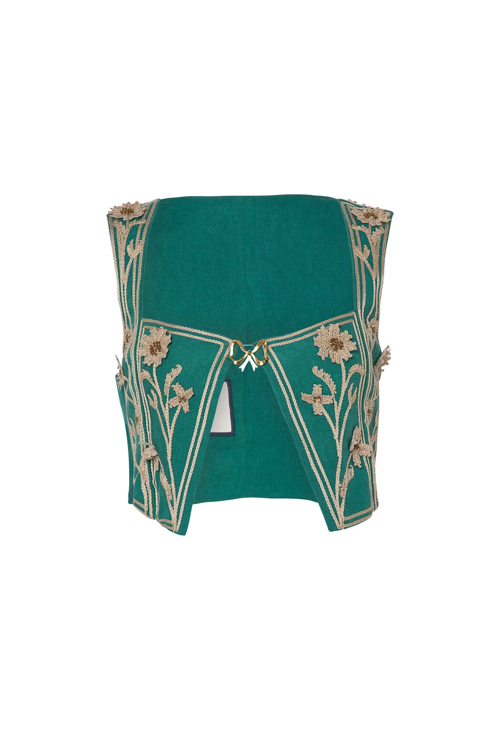 Agua By Agua Bendita Coralina Esmeralda Corset Top