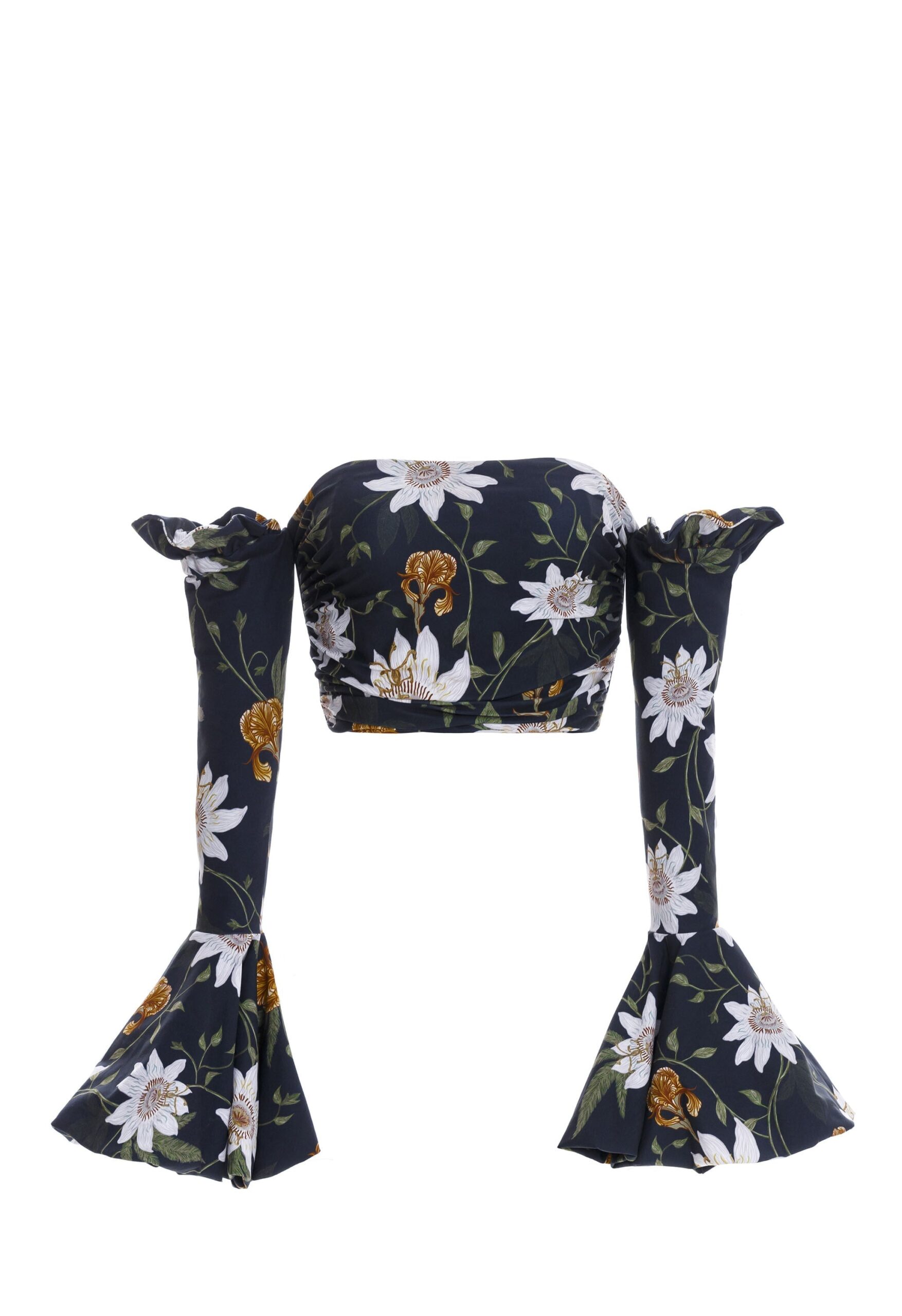 Agua By Agua Bendita Gracia Pasiflora Sugar Cane Cropped Top