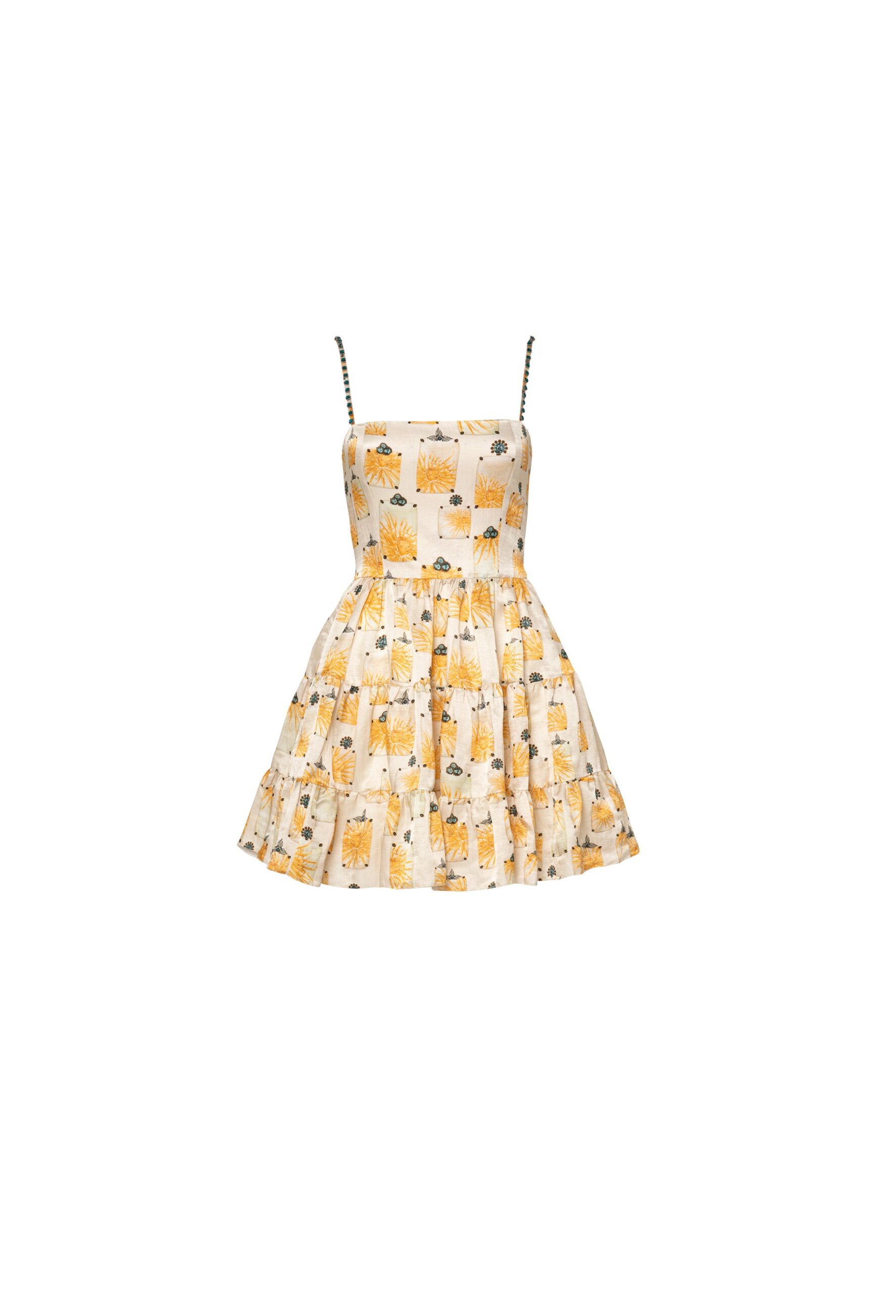 Agua By Agua Bendita Lima Bisuteria Hand-Embroidered Mini Dress