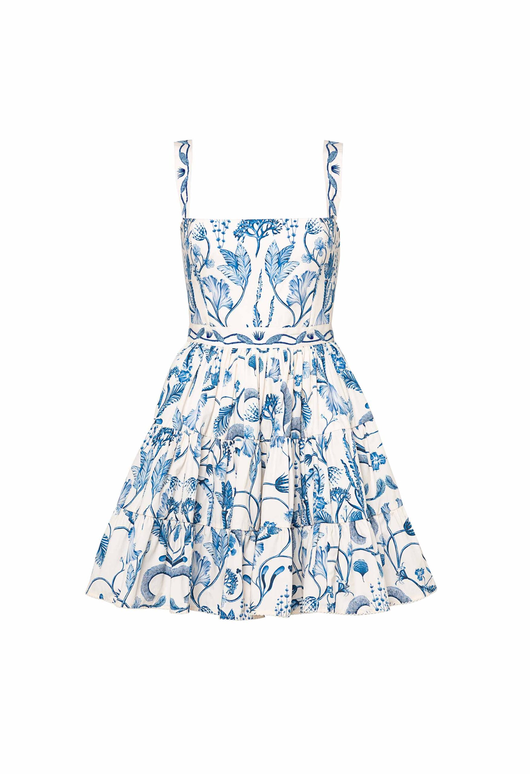 Agua By Agua Bendita Lima Mini Habitat Embroidered Mini Dress