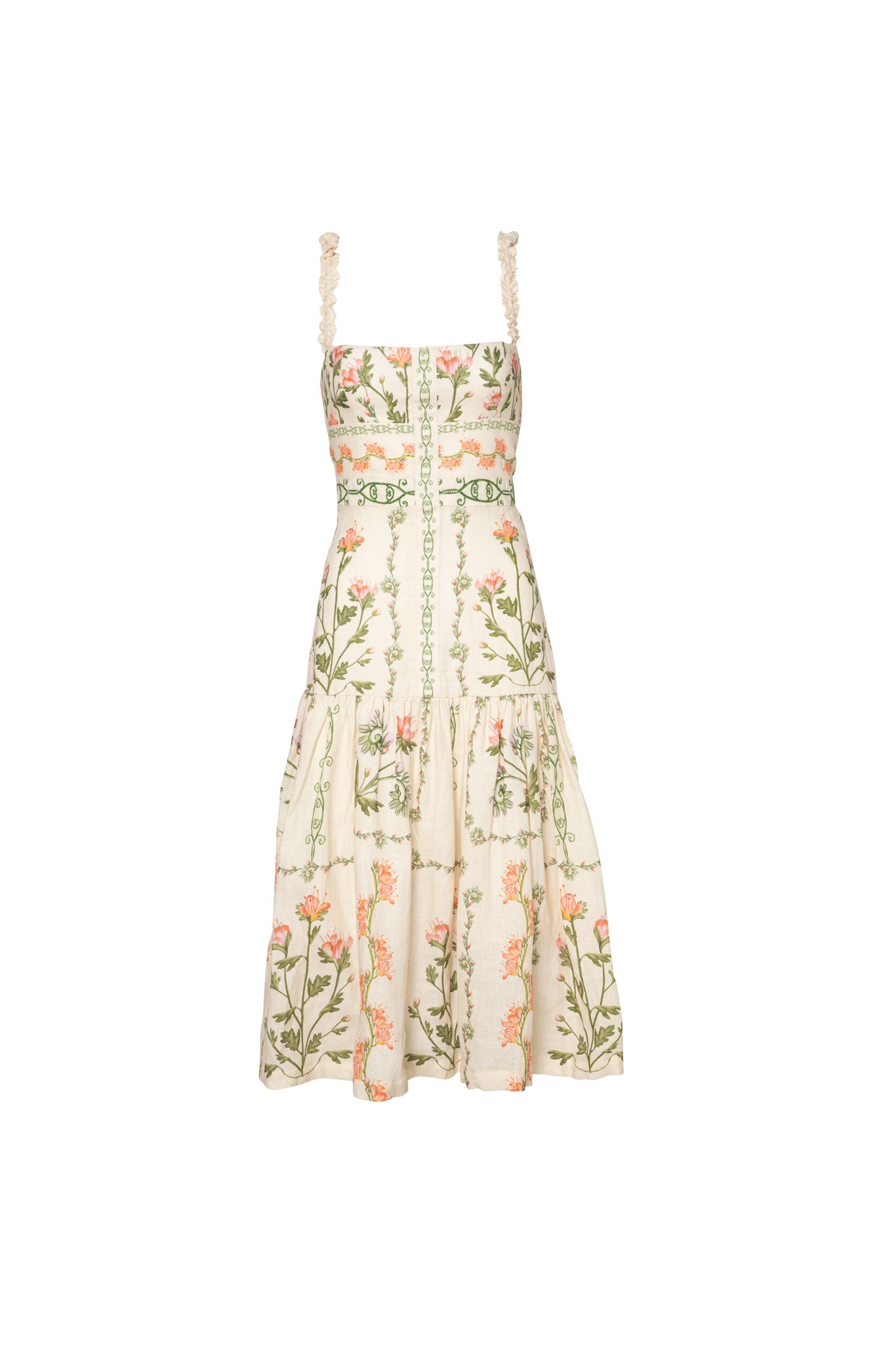 Agua By Agua Bendita Nispero Oasis Hand-Embroidered Midi Dress
