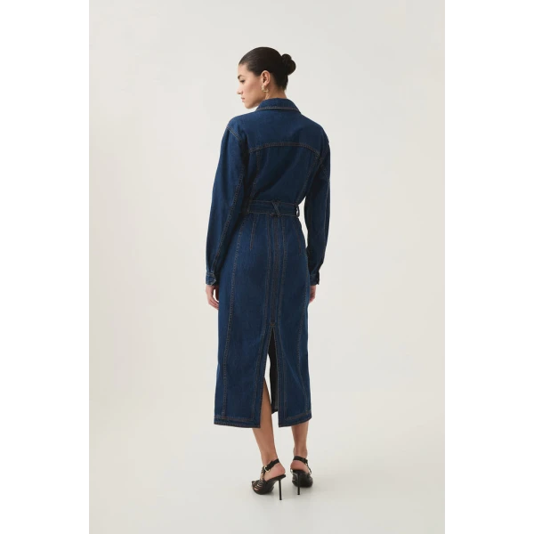 Neo Denim Midi Dress - Image 6