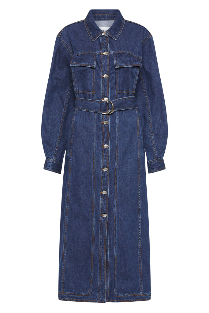 Aje Neo Denim Midi Dress
