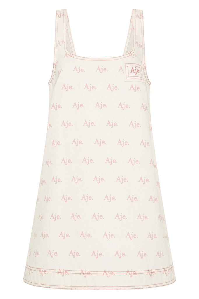Aje Ratio Logo Denim Mini Dress