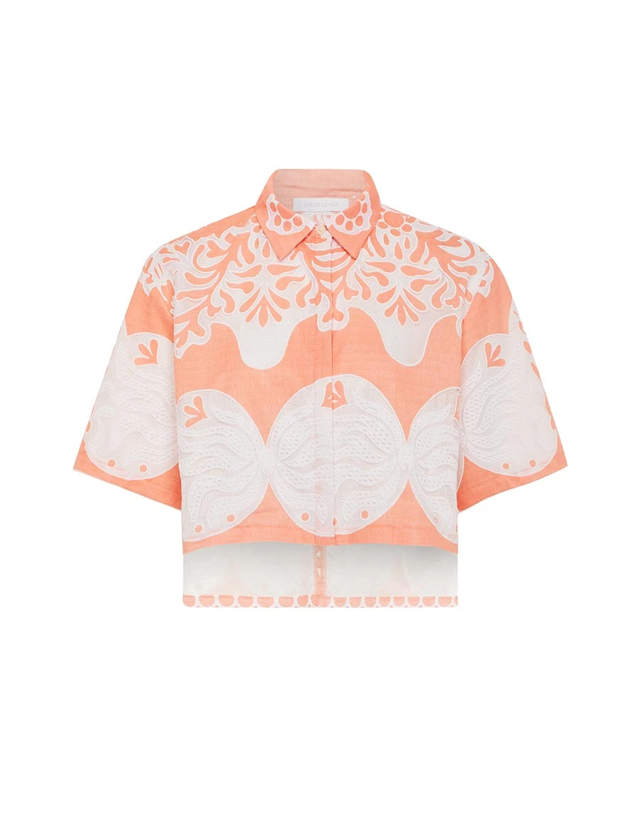 Borgo de Nor Alani Lace Cropped Shirt Borgo de Nor