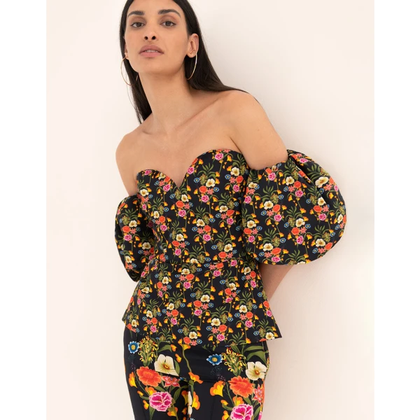 Alma Twill Top  Vila Floral Black - Image 6