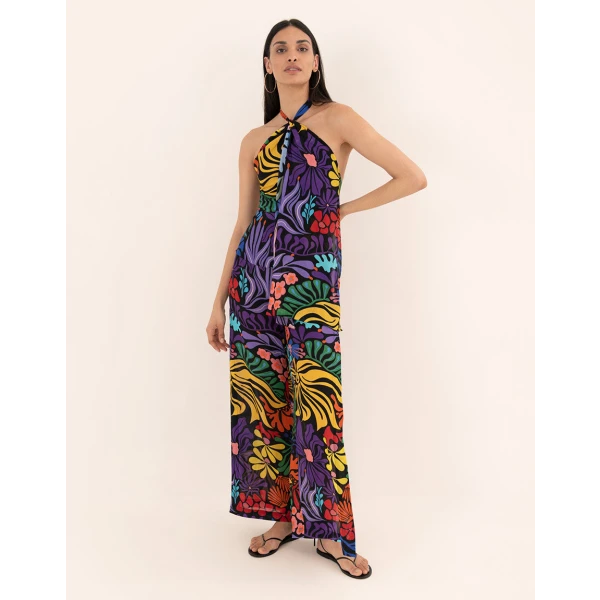 Amaris Crepe Halter Top  Sea Sunbath Black - Image 4