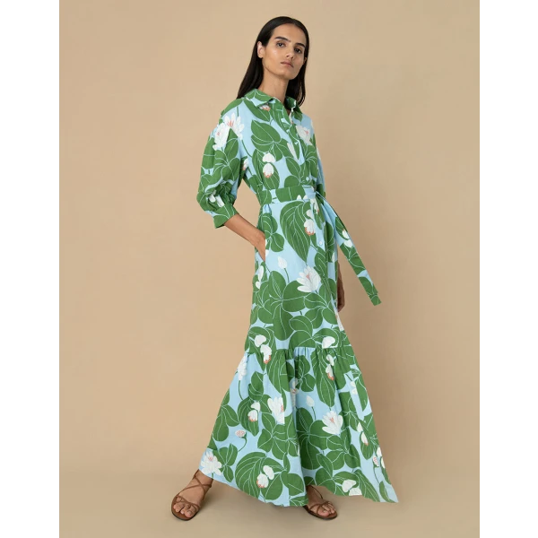 Bianca Linen Maxi Dress  Waterlily Green - Image 5
