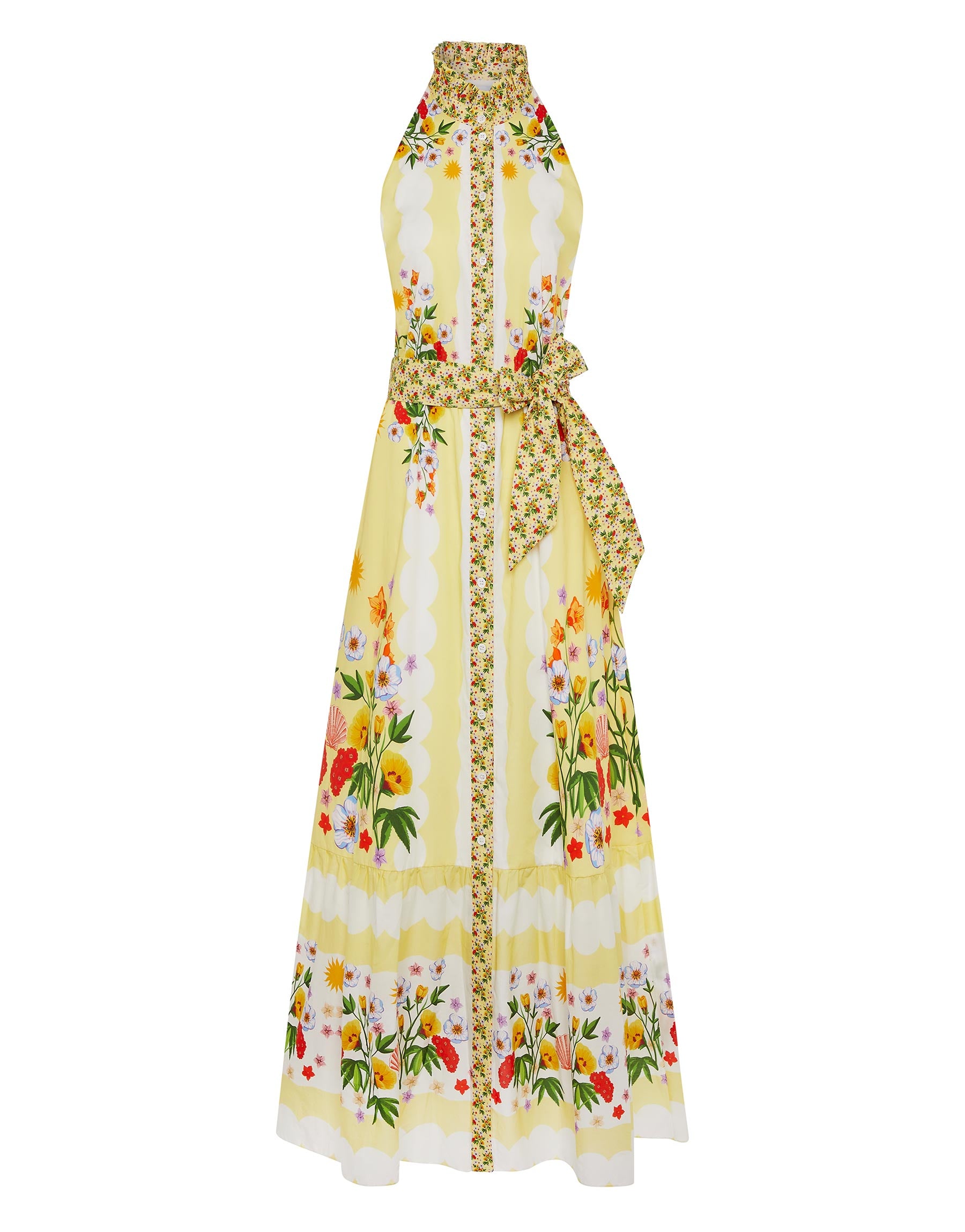 Borgo de Nor Biba Cotton Maxi Dress  Terrazo