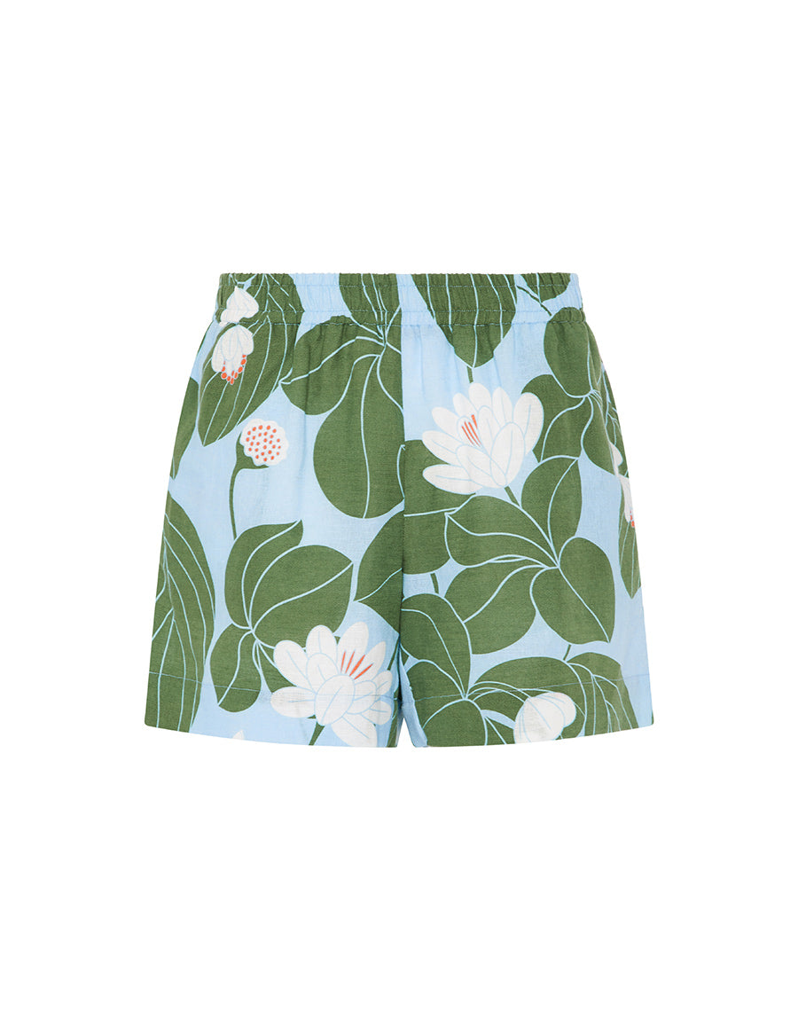 Borgo de Nor Bizzy Linen Short  Waterlily Green
