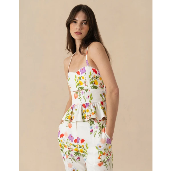 Callie Pique Top  Terrazo White - Image 6