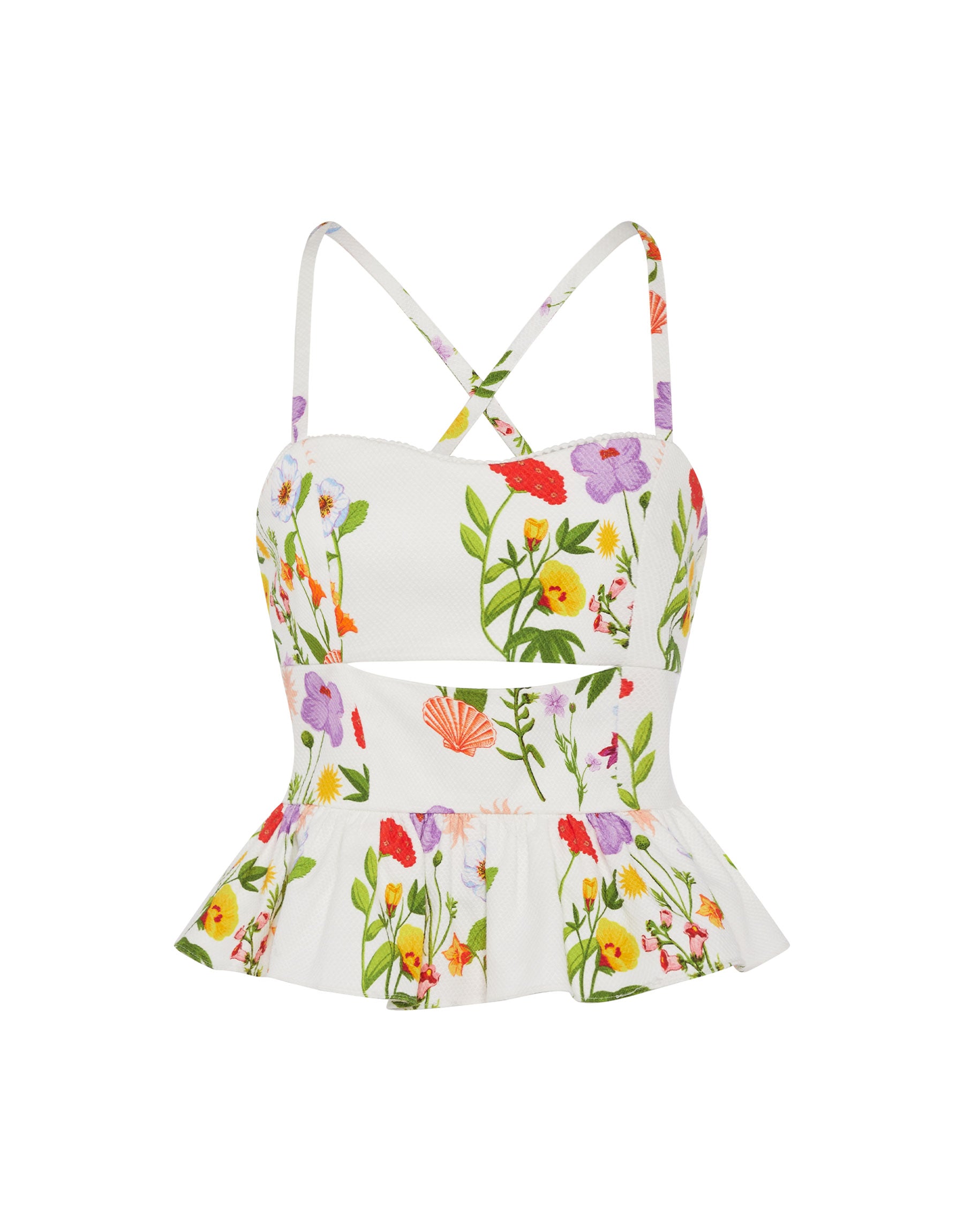 Borgo de Nor Callie Pique Top  Terrazo White