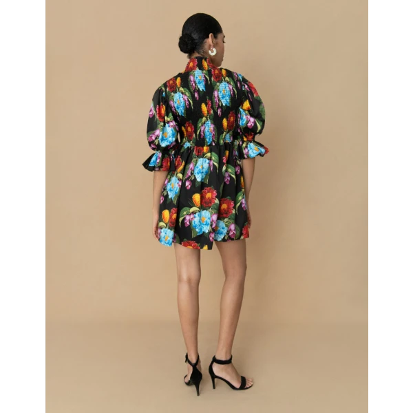 Catri Cotton Mini Dress  Winter Rose Navy - Image 5