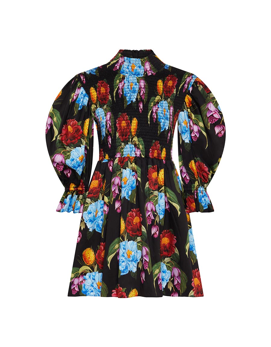 Borgo de Nor Catri Cotton Mini Dress  Winter Rose Navy