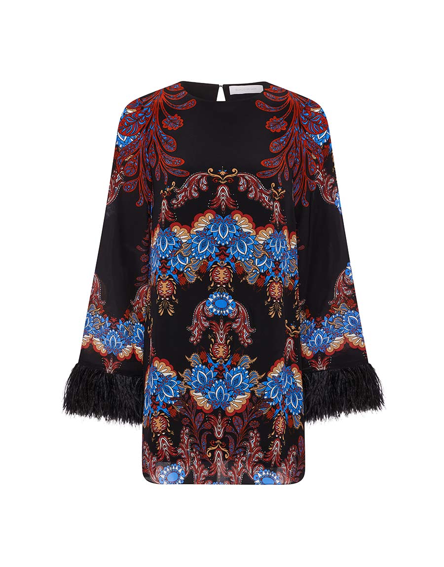 Borgo de Nor Cocoa Crepe Mini Dress  Regina Blue