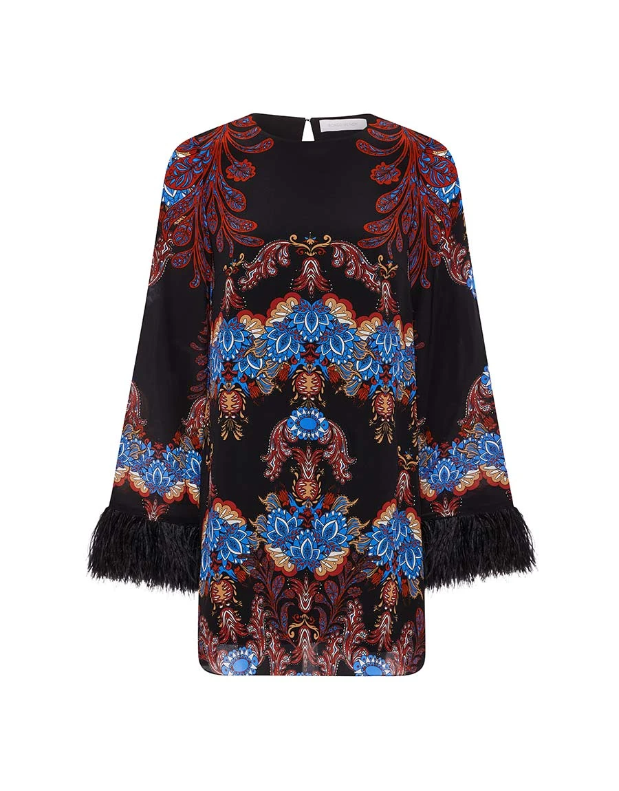 Borgo de Nor Cocoa Crepe Mini Dress Regina Blue Borgo de Nor