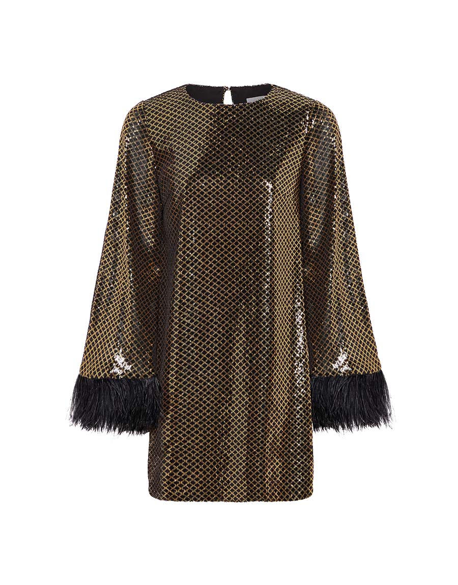 Borgo de Nor Cocoa Sequin Mini Dress  Gold   Black
