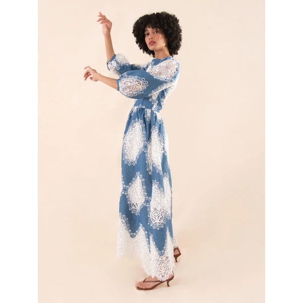Constance Broderie Anglaise Midi Dress - Image 4