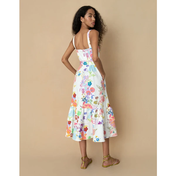 Dani Cotton Midi Dress  Jardin White - Image 6