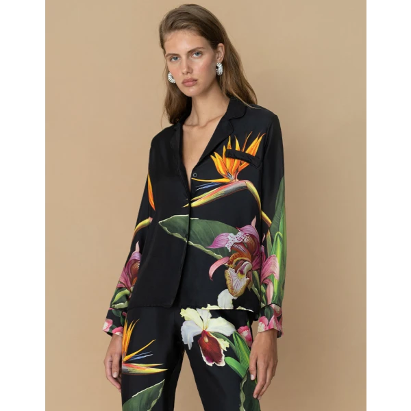 Eden Twill Shirt  Orchid Black - Image 6