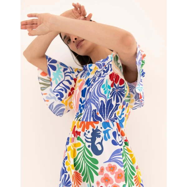 Elena Cotton Maxi Dress  Sea Sunbath White - Image 6