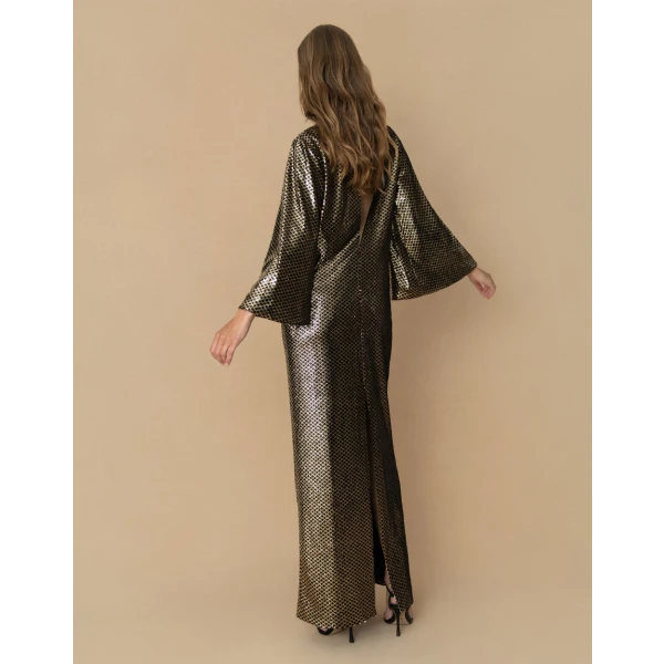 Finley Sequin Maxi Dress  Gold Black - Image 6