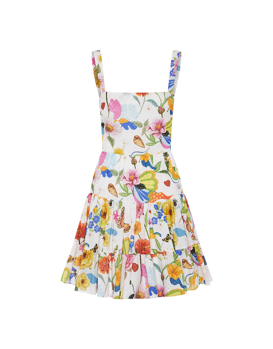Borgo de Nor Freddie Broderie Anglaise Mini Dress  Juayua White