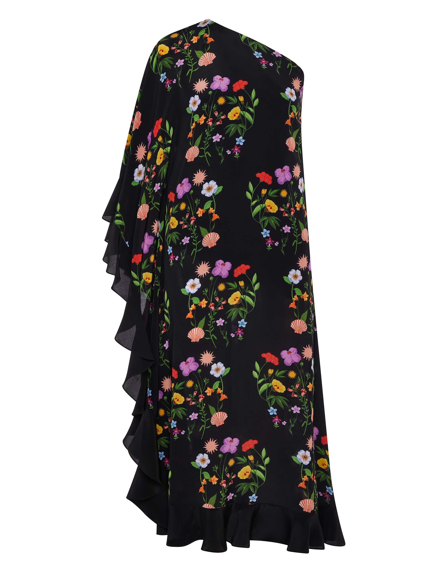 Borgo de Nor Ginger Crepe Midi Dress  Terrazo Flower Black
